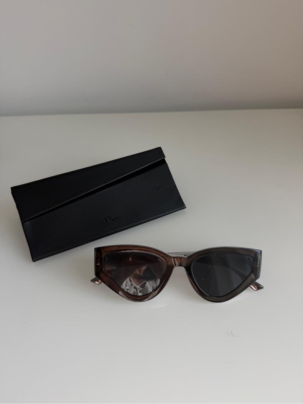 Dior Tortoiseshell Gray Frame Cat-Eye Sunglasses